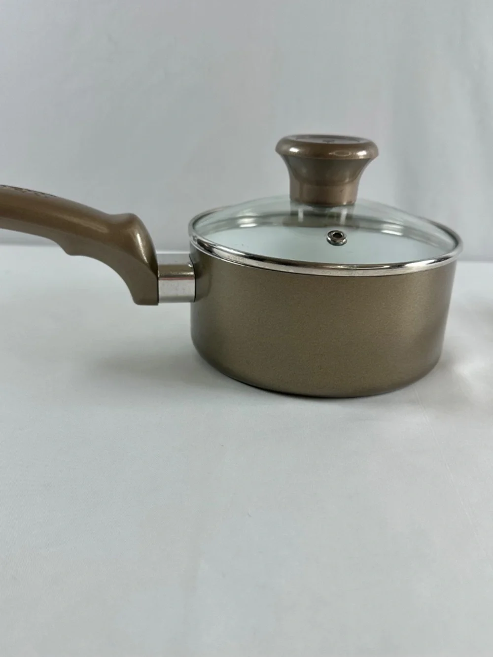 T-Fal Excite Non-Stick Line, 2 Quart Saucepan With Lid, Metallic Bronze, Single.